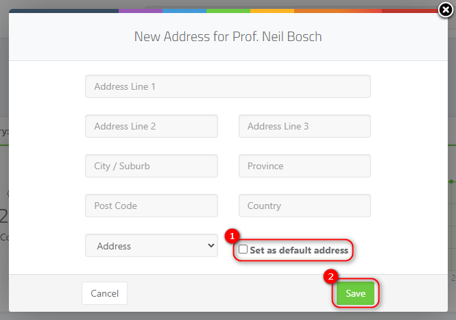 Adding Additional Donor Contact Information - adding an additional address for a donor