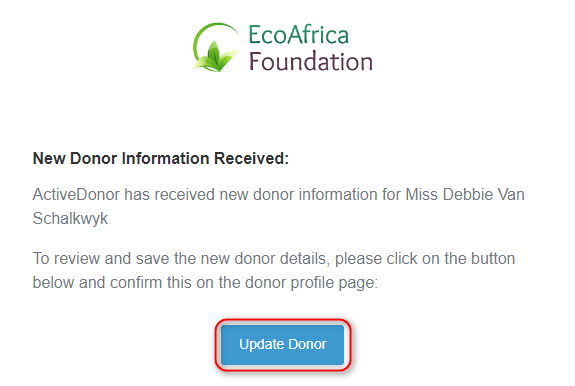 Requesting Information From Donors - donor update email