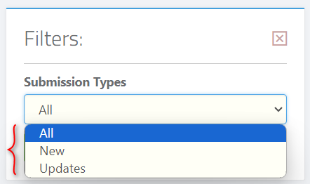 Donor Capture Forms - filters section